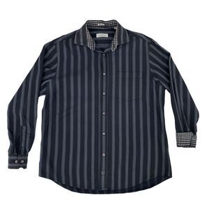 Bugatchi Shaped Fit Dress Shirt Men's Size XL Charcoal Long Sleeve Button Up